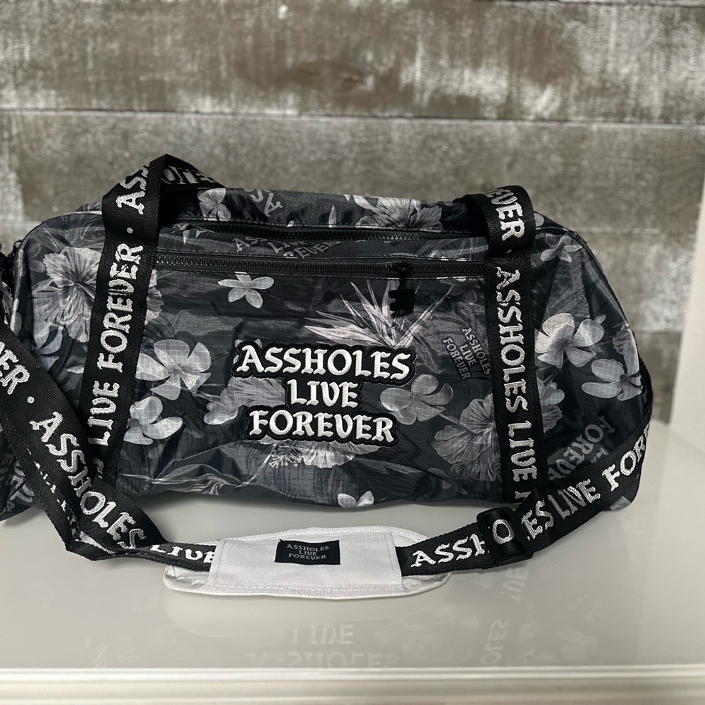 ALF Assholes*s Live Forever Tropical Flowers Duffle Bag Emotional Baggage